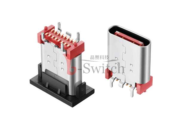 TID认证直立式SMT16pin Type C母座