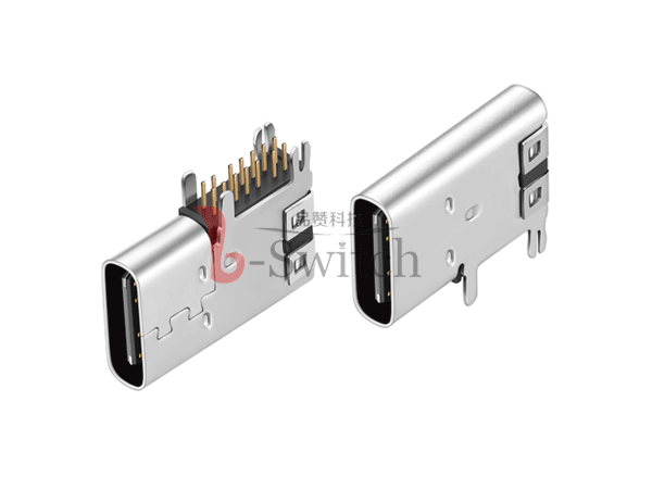 90°侧立式Type C母座