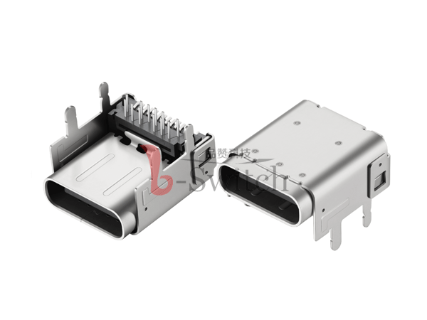 垫高3.4前插后贴24Pin Type C母座